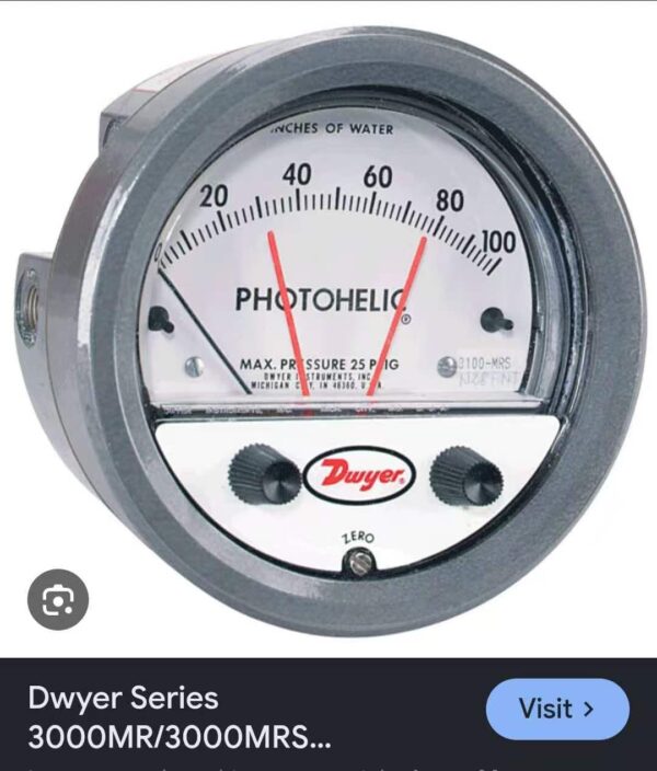 Dwyer Series 3000MR / 3000MRS Photohelic® Pressure Switch / Gauge